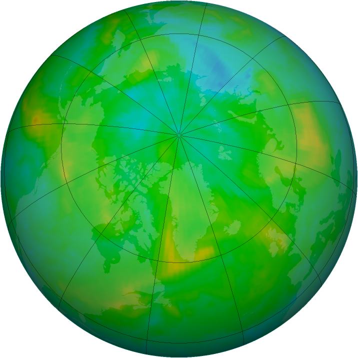 Arctic ozone map for 12 August 1998